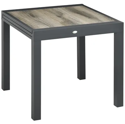 Productafbeelding van Outsunny tuintafel, eettafel voor de tuin met uitschuifbaar tafelblad, aluminium