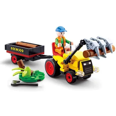 Image de Sluban Town Farm M38-B0777 Tracteur avec remorque