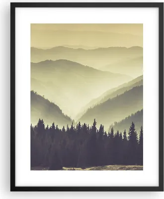 Produktbild von Gerahmtes Poster - Schwarzer Rahmen - Berge Wald Natur - 40x50 cm - Wand Bild - Wanddeko - Wandbilder - Kunstposter - Wandposter - Bilderrahmen - Bilder - Kunstdruck - Wandbild - P2BPA40x50-3820