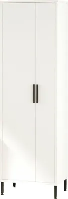 Image de Niala - Armoire Polyvalente 1 Porte, 50x165h cm Blanche, 4 Étagères