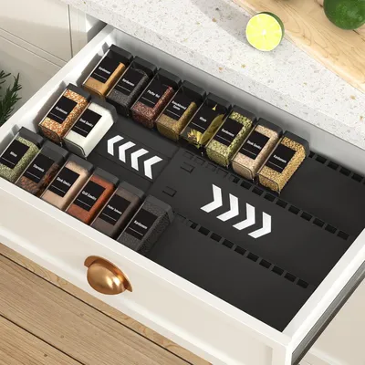 Imagen del producto de Estantería para hierbas, con 3 niveles, ajustable de 33 a 62 cm, ideal para la cocina