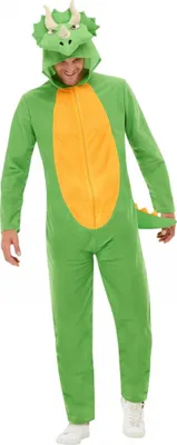 Produktbild von Lustiges Dinosaurier Onsie Kostüm für Erwachsene zu Halloween und Karneval Größe: M