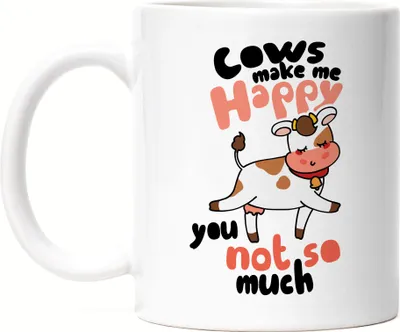 Produktbild von Cows Make Me Happy Tasse Kuh-Fans Kuh-Liebhaber Milchkuh Landwirt Geschenkidee