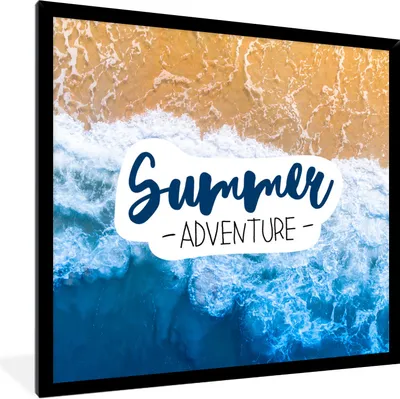 Produktbild von MuchoWow® Gerahmtes Poster Meer - Strand - Zitate 40x40 cm - Poster mit Schwarzem Bilderrahmen Wandposter Rahmen Foto Bilder - Mit Rahmen - Wanddekoration Schlafzimmer