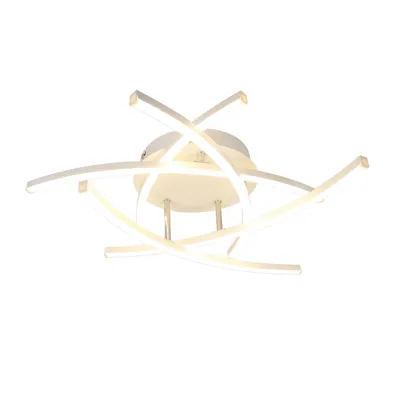 Produktbild von ZMH Deckenleuchte LED Deckenlampe Schlafzimmer Wohnzimmerlampe 32W Dimmbar Modern Design Schlafzimmerlampe mit Fernbedienung Flurlampe Küche Weiß Metall Deckenleuchten für Schlafzimmer Esszimmer