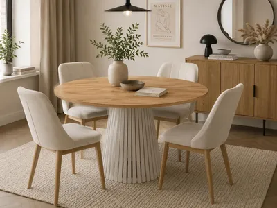 Obrázok produktu pre Kruhový jedálenský stôl Viero 90 cm Craft Gold – jedálenský stôl s kovovou konštrukciou v kasmírovej farbe | Moderný okrúhly kuchynský stôl