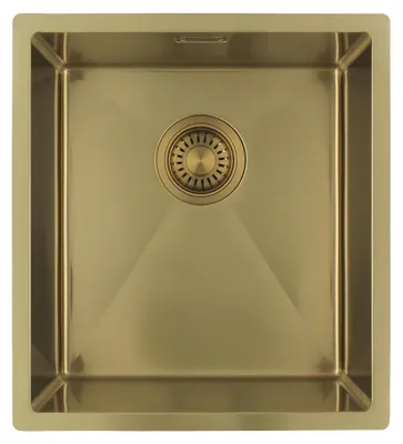 Produktbild von Pure.Sink Luxion Goldene Spüle 36 x 40 cm Unterbau, flach eingebaut und aufgesetzt PLX3640-60