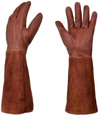 Obrázok produktu pre Záhradnícke rukavice – unisex – odolné proti prepichnutiu – veľkosť S – 40 cm – hnedé (odtieň kávovej farby) – polyester