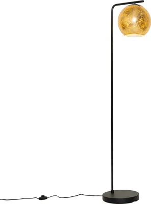 Produktbild von Design Stehleuchte Schwarz mit Goldenem Glas Bert