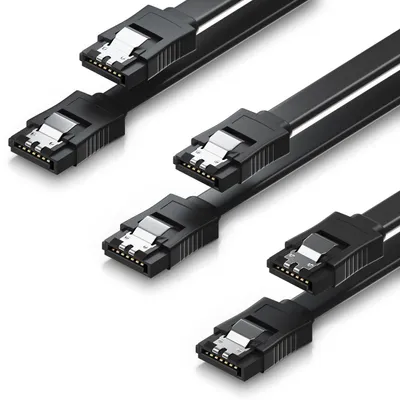 Produktbild von deleyCON SATA III Kabel Set 50cm S-ATA 3 6 GBit/s, 3 Stück - Schwarz