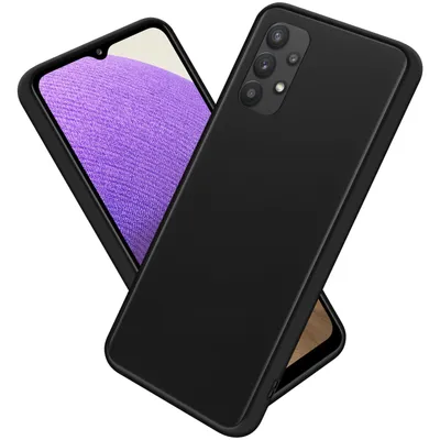 Produktbild von Cadorabo Hülle für Samsung Galaxy A32 5G Schutz Hülle in Schwarz Handyhülle Hybrid Schutzhülle Etui TPU Silikon