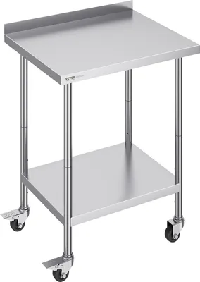 Zdjęcie produktu dla Stół gastronomiczny nierdzewny 60x76cm na kółkach mobilny blat do baru