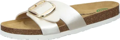 Produktbild von Dr. Brinkmann Damen Pantolette Schnalle Metallic Effekt Clog 700700, Größe:41 EU, Farbe:Beige