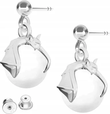 Produktbild von Silberne Fledermaus-Perlenohrringe Fledermäuse weiße Perlen SILBER 925