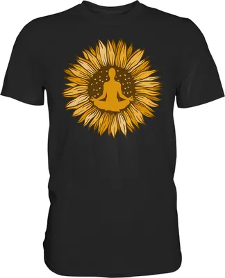 Produktbild von Yoga Sonnenblumen T-Shirt Gärtner Geschenk Garten Meditation – Black / S