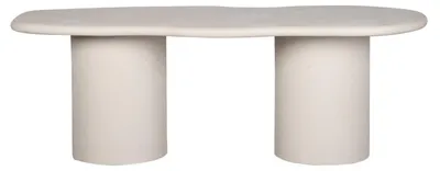 Immagine prodotto di Tavolo da pranzo in stile scandinavo, realizzato in microcemento, colore beige, dimensioni 220 cm