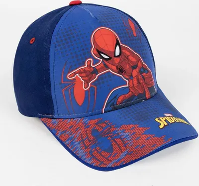 Zdjęcie produktu dla Czapka letnia Spiderman - czapka dziecięca z nadrukiem i ochroną UV niebieska