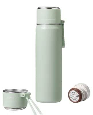 Produktbild von Thermosflasche Edelstahl 316, auslaufsicher mit Trinkdeckel, 24h kalt / 12h warm, BPA-frei, 450ml/550ml