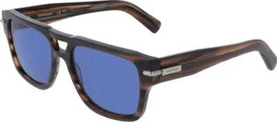 Produktbild von Ferragamo SF2070S Striped brown 56/18/150 Herren Sonnenbrillen