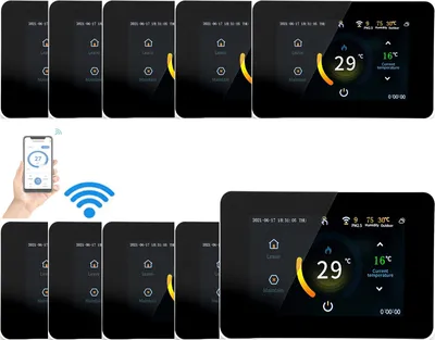 Produktbild von 10X WiFi Digital LCD Raumthermostat Thermostat für 16A Elektroheizung Fußbodenheizung Programmierbares 5+2/6+1/7 Tage Zeitplan APP Fernbedienung Sprachsteuerung Wandthermostat Kompatibel mit Alexa Google Assistan