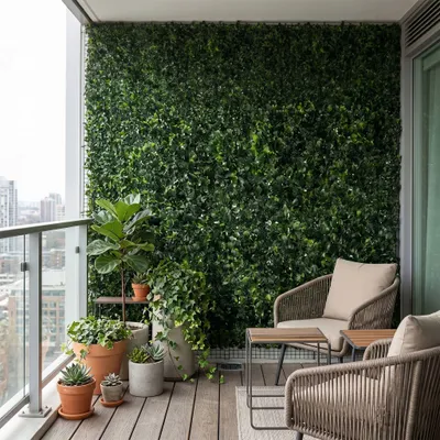 Produktbild von KUNSTHECKE ALS TERRASSENABTRENNUNG – Efeu für Balkon, Terrasse und Garten, 60 x 40 cm