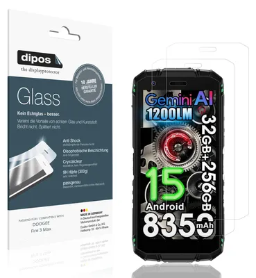 Image de 2x Protection ecrán pour DOOGEE Fire 3 Max Verre souple Film Protecteur 9H dipos