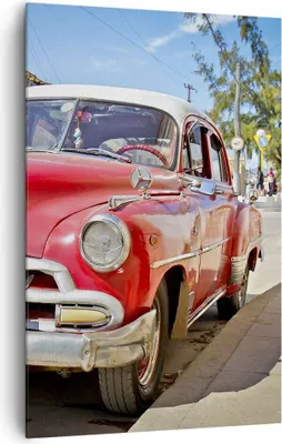 Produktbild von Bild auf Leinwand - Leinwandbild - Einteilig - Chevrolet Auto Havanna - 80x120cm - Wand Bild - Wanddeko - Wandbilder - Leinwanddruck - Wanddekoration - Leinwand bilder - Wandbild - PA80x120-2411