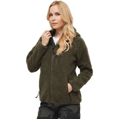 Obrázek produktu pro Dámská mikina s kapucí Brandit Women Teddyfleece Jacket Hooded (olivová), velikost S