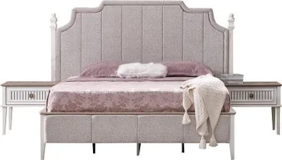Productafbeelding van Schlafzimmer Möbel Set Bett 2x Nachttische Gäste Zimmer Polsterbett 3tlg