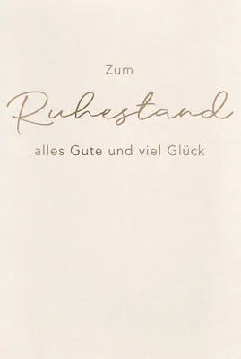 Produktbild von Ruhestand - Glückwunschkarte im Format 11,5 x 17 cm mit Briefumschlag