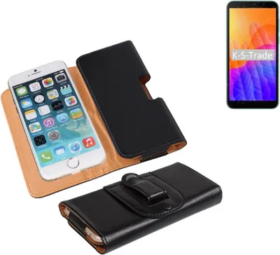 Produktbild von K-S-Trade Schützhülle Handyhülle kompatibel mit Huawei Y5p Holster Gürtel Tasche Schutzhülle Handy-Tasche Smartphone Case Seitentasche schwarz 1x