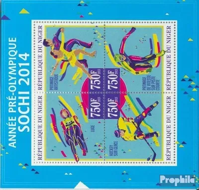 Produktbild von Briefmarken Niger 2013 Mi 2237-2240 Kleinbogen (kompl. Ausg.) postfrisch Sotschi 2014 (Rennrodeln)