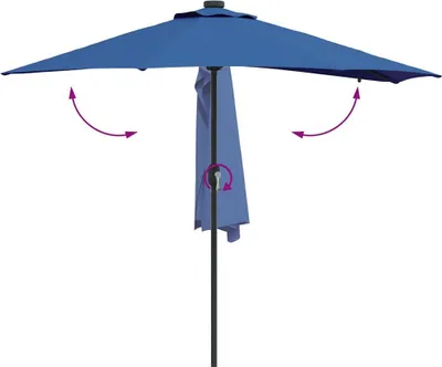 Image de Parasol de jardin Azur 294 x 150 x 223 cm Polyester et Acier