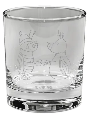 Produktbild von Mr. & Mrs. Panda Glas Nachtfalter Schneemann - Transparent - Geschenk, Tumbler, Weihnachten, Cocktailglas, Winter, Longdrinkglas, Weihnachtsgruß, gravur, Schnee