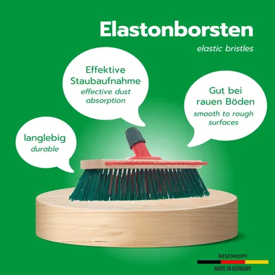 Productafbeelding van Novaliv tuinschep Elaston, 40 cm, set van 2. Schepkop met krabrand, Elaston borstels. Tuinschep, straatschep, schep met harde borstels, terraschep, erf-schep, stal-schep, veegschep, industriële schep, buitenveger