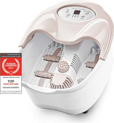 Produktbild von TZS First Austria Fußsprudelbad 450W, Fußmassagegerät- 2 Programme, Fußmassagebad 3 Aufsätze, Infrarot- und Heizfunktion, Sprudelmassage, klappbarer Griff