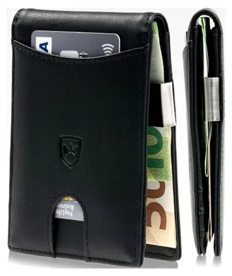 Produktbild von Slim Wallet mit RFID-Schutz | Geldbörse für Herren und Damen | Kompakte Geldklammer | Mini Geldbeutel | Kartenetui | Kreditkartenetui