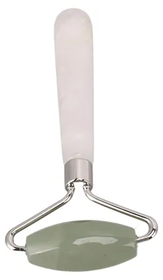 Produktbild von Jade-Roller, handgefertigt, hautstraffend, fein poliert, reduziert Schwellungen, Gesichtsmassagegerät, Gesichtsroller, Hautpflege