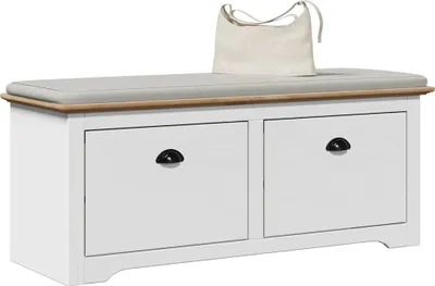Obrázek produktu pro Nábytek Lavice do předsíně BODO bílá a hnědá 114x40x45 cm - Lavice "Design 2024" DE57259905