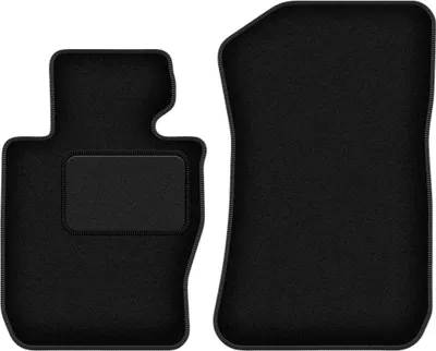 Image de Tapis de sol avant velours sur-mesure pour BMW X1 E84 xDrive (2004-2011, 0) noir, jeu 2 pièces, fixations - STANDRAD