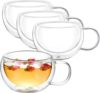 Produktbild von Wilmax Doppelwandiger Becher 300 ml 4er-Set Transparent