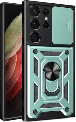 Produktbild von Galaxy S23 Ultra Hülle mit 360° Drehbarer Magnetische Ring Ständer Halter Dia Kameraschutz TPU Bumper Silikon Schutzhülle für Samsung Galaxy S23 Ultra Grün
