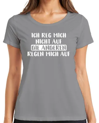 Zdjęcie produktu dla I'm not upset Sarcastic Funny Saying Statement Humour Ladies T-Shirt, Szary, L