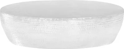 Immagine prodotto di Tavolino da Salotto 100x50x28cm Argento in Alluminio Martellato