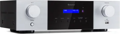 Produktbild von Auna AMP-4000 DAB Hifi-Stereo-Verstärker, DAB+-Radio, Stereo Verstärker, USB Fernbedienung, Amplifier mit LED-Display , Hifi Verstärker, schwarz-weiß