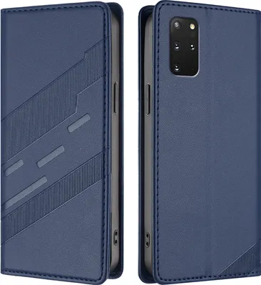Produktbild von Hülle für Samsung Galaxy S20+, Kunstleder Brieftaschen Handyhülle mit Kartenfach und Standfunktion Blau