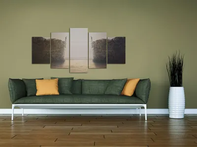 Produktbild von Akustikbild Abstrakt 200x100 cm Bilder Akustikschaum Hochleistungsschallabsorber Schallschutz Leinwand 5 tlg Wandbild Raumakustik Schalldämmung 020101-93