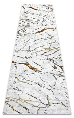 Image de Tapis, tapis de couloir ALLURE 1963 Marbre - Structurel, élégant, glamour blanc / L'or blanc 70x300 cm