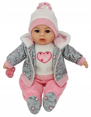 Produktbild von Babypuppe 45 cm spricht, singt auf Polnisch, realistischer Baby-Junge mit Schnuller