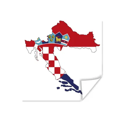 Obrázok produktu pre MuchoWow® Plagát - Vlajka Chorvátska na mape - 100x100